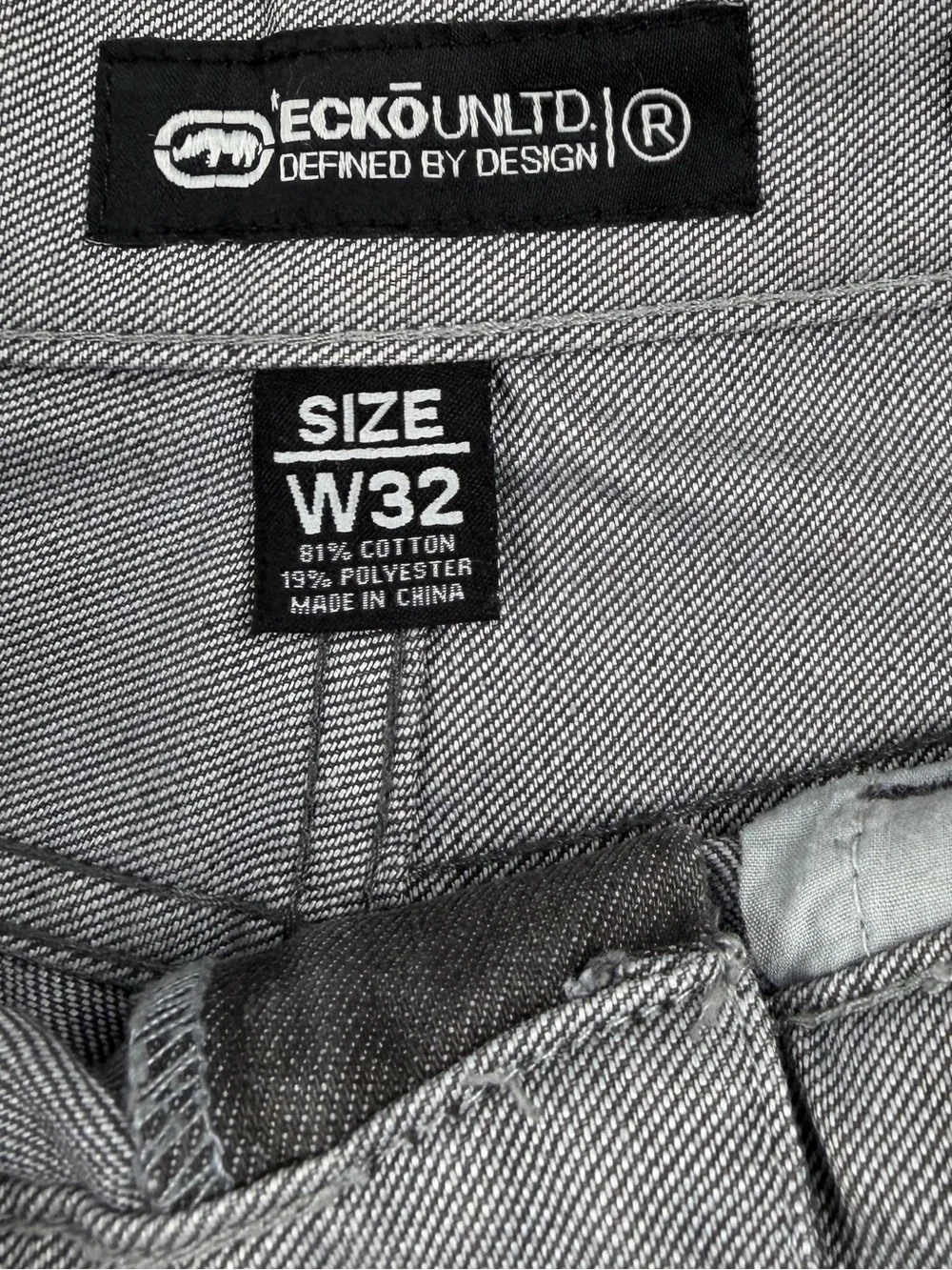 ECKO UNLTD Baggy Fit Jeans Mens W32 Gray Denim Y2K Skater Streetwear